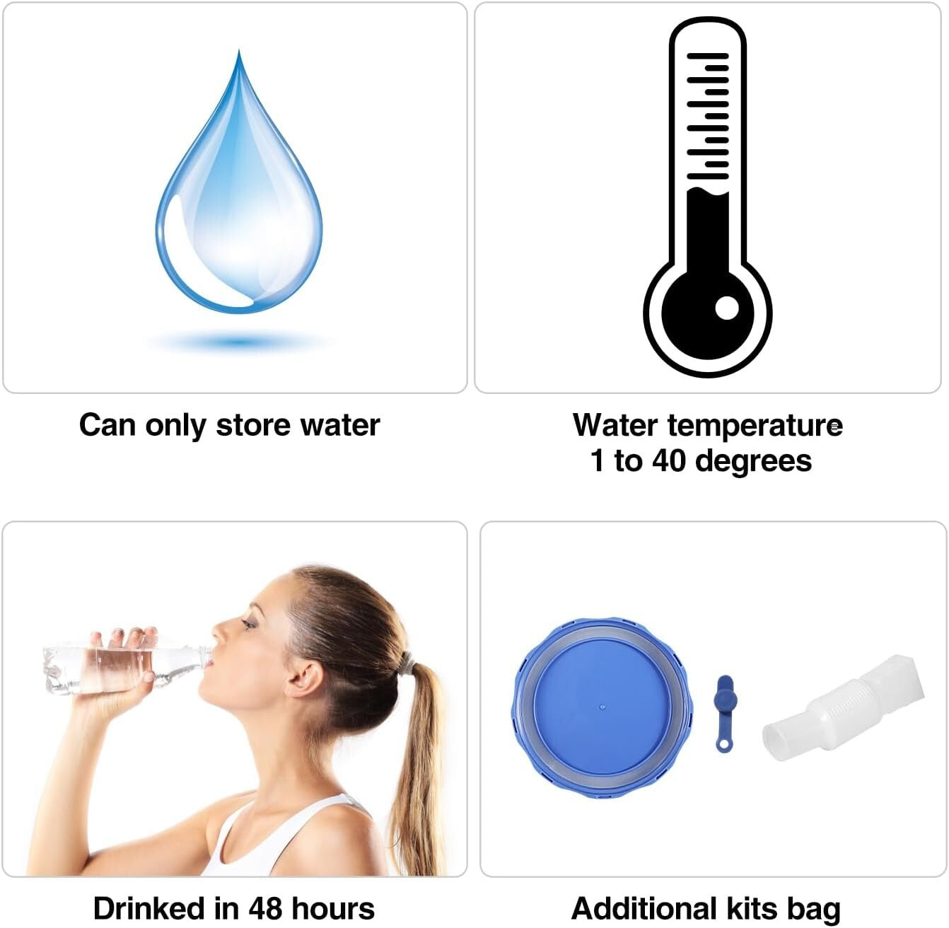 4 Gallon Portable Water Container with Leakproof Spigot for Camping and Hiking