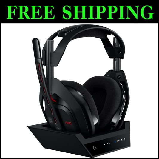 Astro A50 Wireless Gaming Headset + Base Station: PRO-G Audio & 3-System Switch