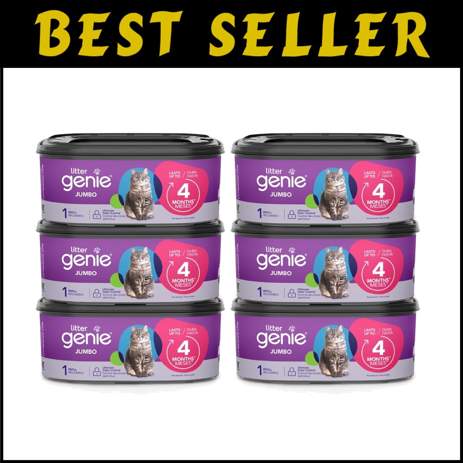 Long-Lasting Cat Litter Trash Bags - Jumbo 6-Pack | Odor Control & Eco-Friendly