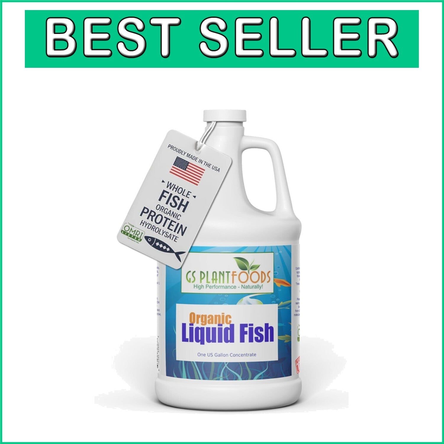 All-Natural Hydrolyzed Fish Fertilizer - 1 Gallon, 8 lbs of Nutrient-Rich Power