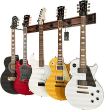 Load image into Gallery viewer, Elegant Guitar Wall Rack for 5 Guitars - Walnut Print Aluminum, Easy Install