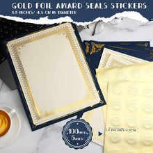 Load image into Gallery viewer, Professional Certificate Paper Kit - 100 Navy Blue Holders &amp; Seals Included