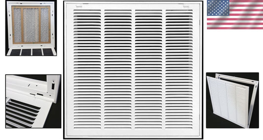 Durable 20" x 24" Steel Return Air Filter Grille with Scratch-resistant Finish