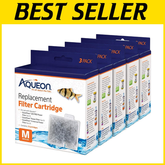 Easy Installation Medium Filter Cartridges - 15 Pack for Healthy Fish Tanks
