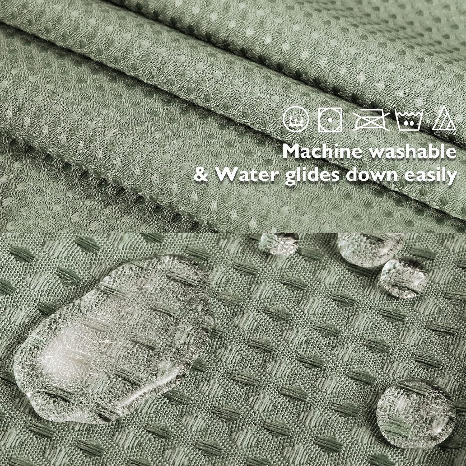 Hotel-Grade Heavy Duty Weiss Fabric Shower Curtain with Removable Liner, 71W 78L