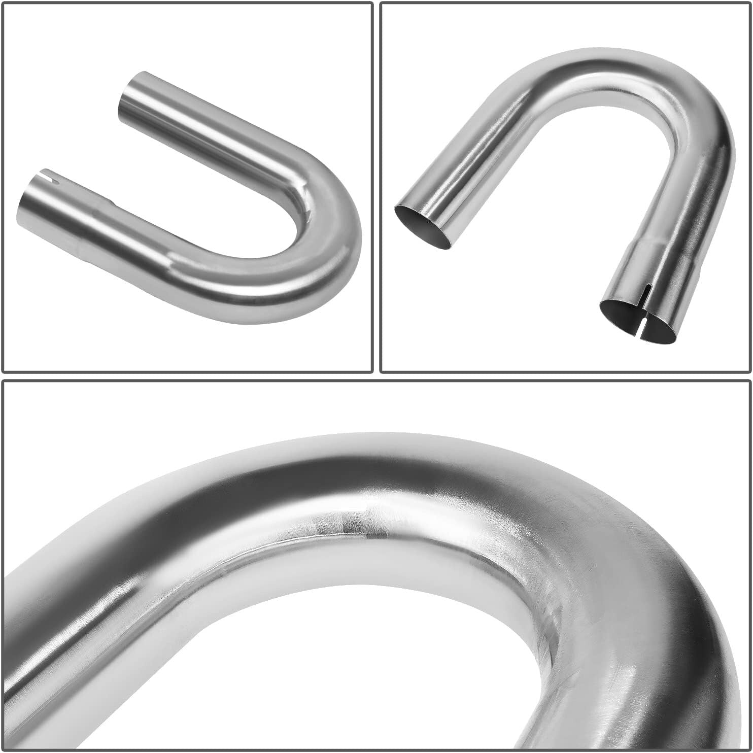 Flexible DIY Exhaust Kit: 8 Pcs Stainless Steel 2.5-Inch Mandrel Bends & Pipes