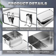 Load image into Gallery viewer, 4-Piece Leak-Proof Stainless Steel Bento Lunch Box Set, Ideal for Work &amp; Picnics