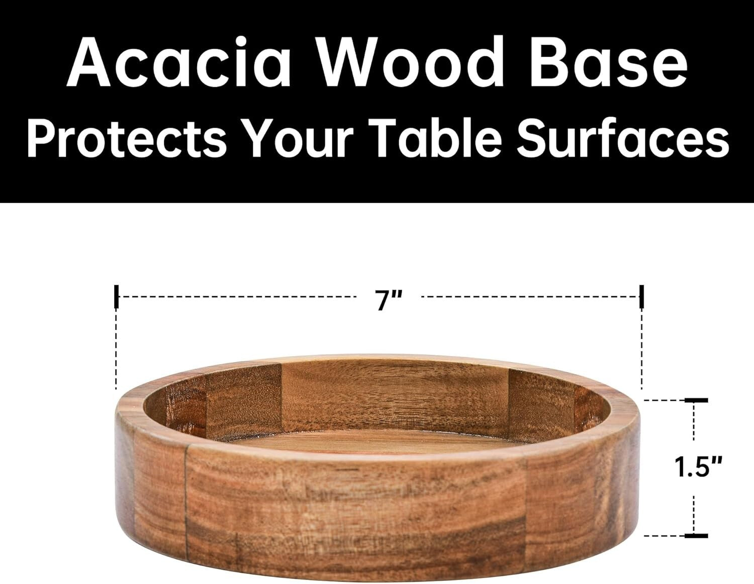 Classic Extra Large Glass Salad Bowl with Serving Utensils and Acacia Wood Stand