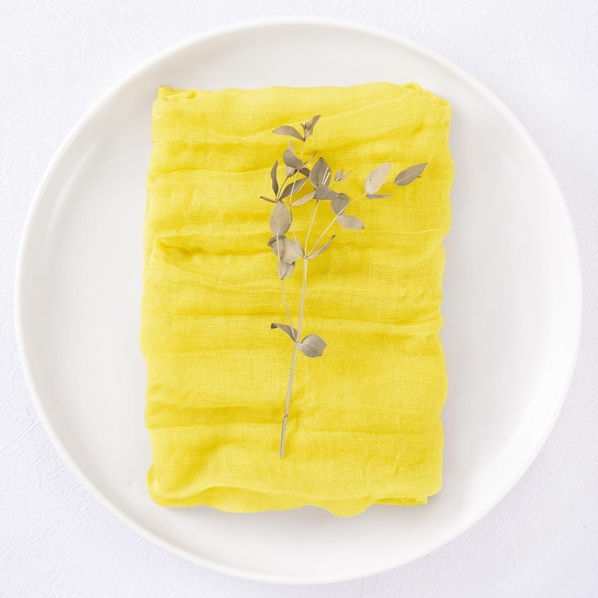 Premium 50-Piece Lemon Yellow Cheesecloth Napkin Set - 21'' for Any Celebration