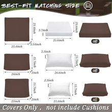 Load image into Gallery viewer, Brown Waterproof Patio Cushion Covers Set - 11 Pcs for Wicker Furniture
