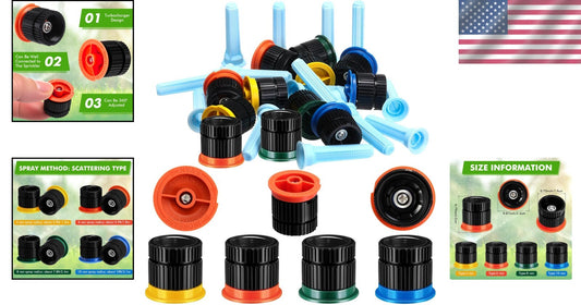 Efficient 16 Pcs Garden Sprinkler Heads - Save Water with Variable Arc Nozzles