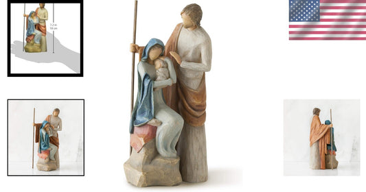 Intricately Carved Holy Family Display - Ideal for Smaller Nativity Collections