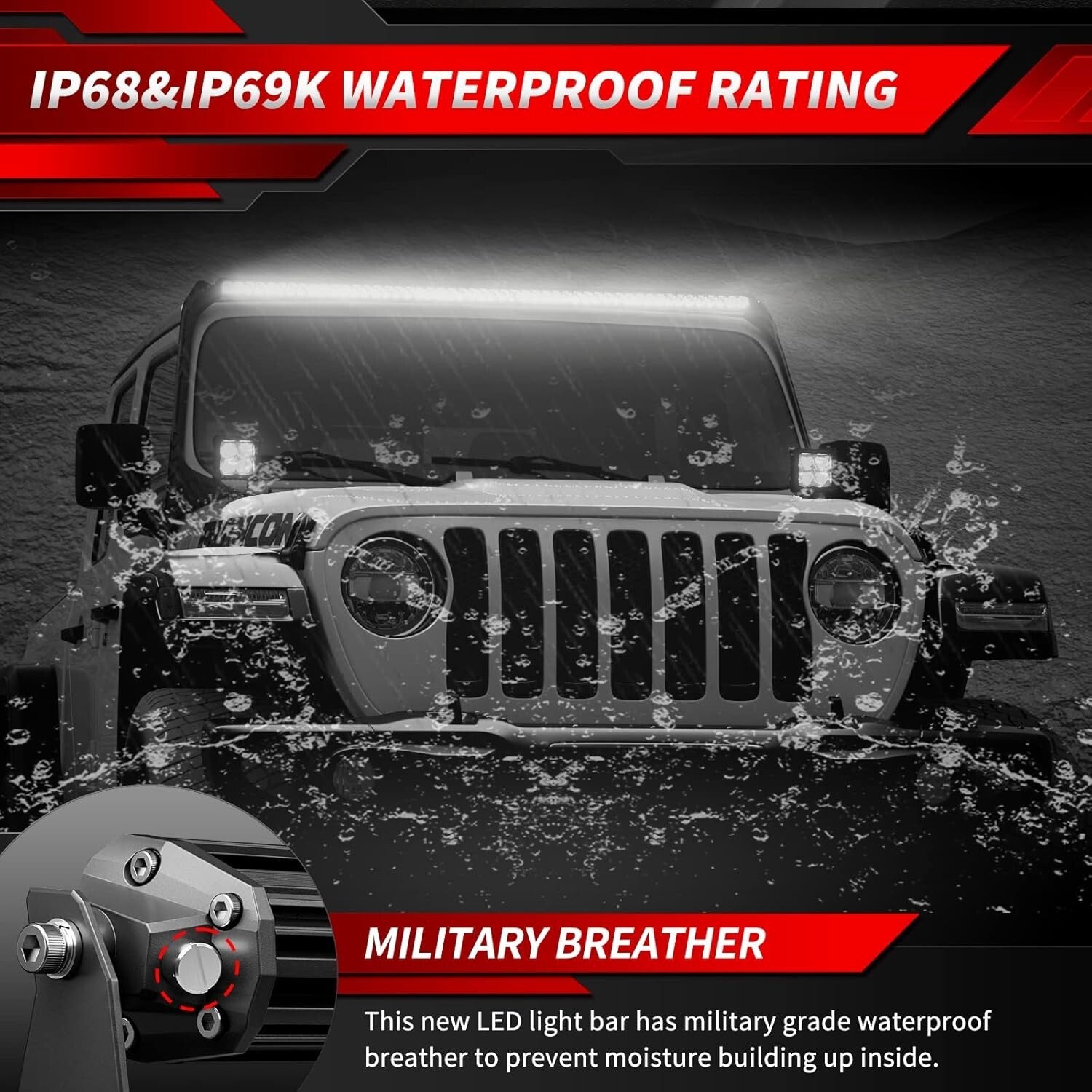 Durable 12 Inch LED Light Bar - 50W Spot Flood Combo for Off-Road Adventures