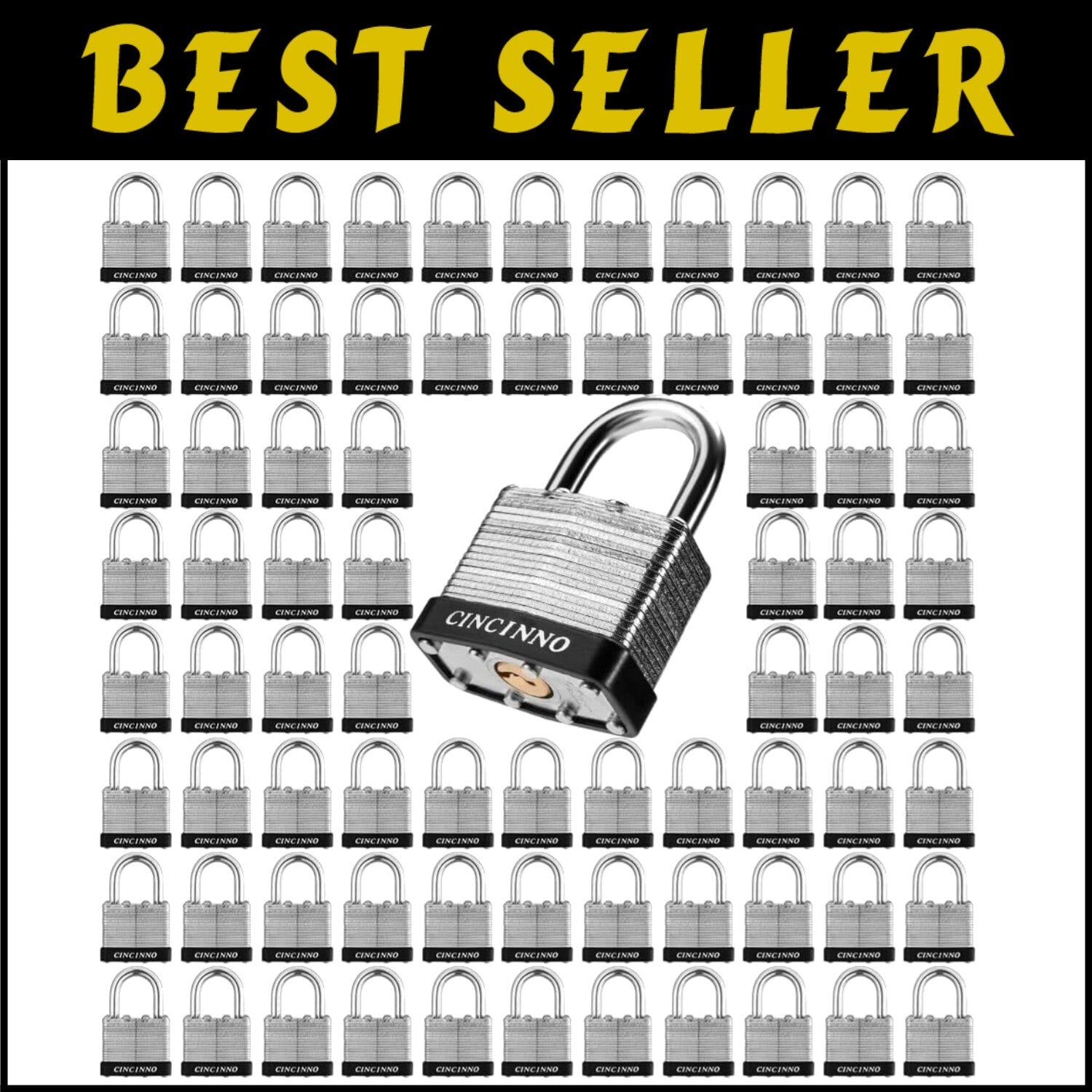 72 Pack Heavy Duty Laminated Padlocks with Keyed Alike Security Solutions