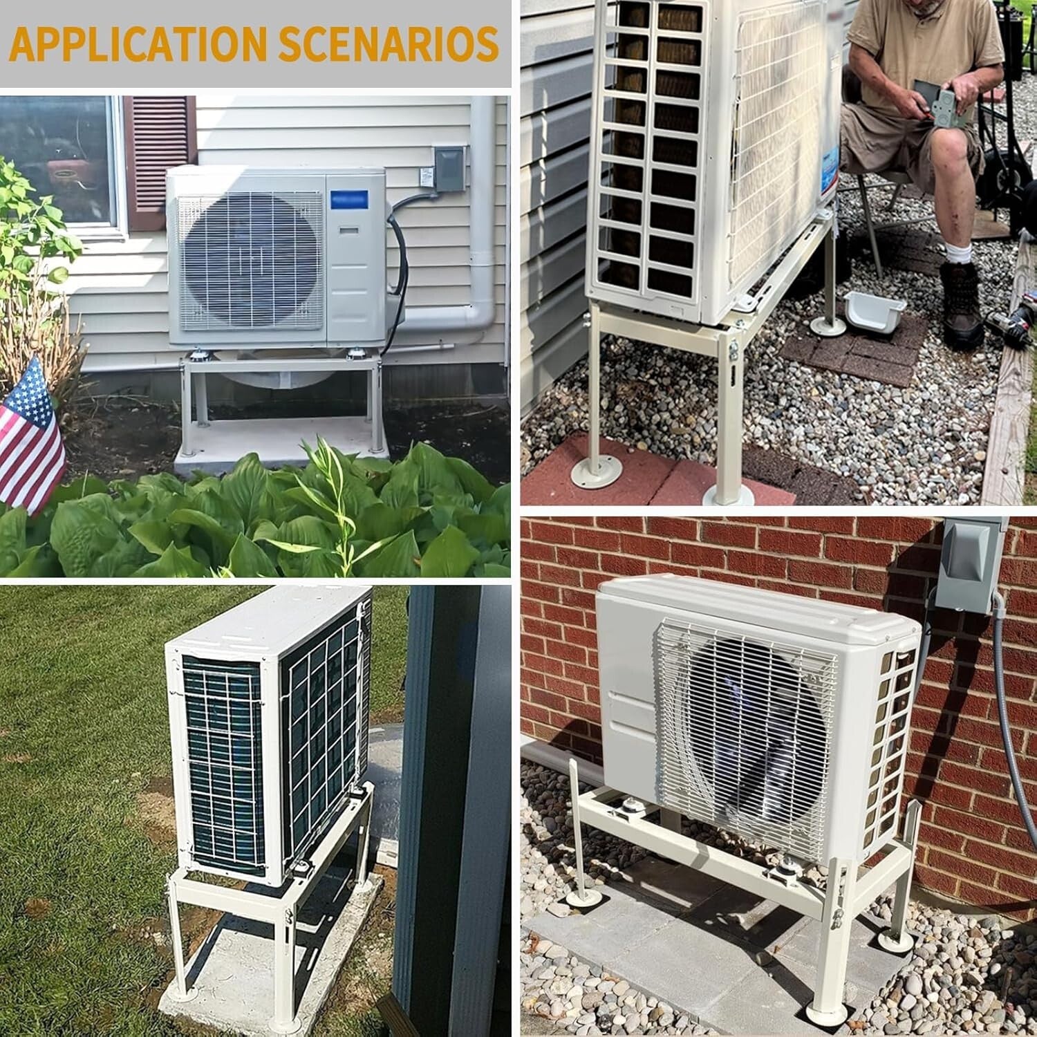 Adjustable Mini Split Ground Stand for 9000-36000 BTU AC Units - 440LBS Capacity