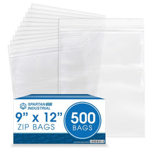 Load image into Gallery viewer, Versatile 9” x 12” Zip Plastic Poly Bags - 500 Count for Organization &amp; Travel