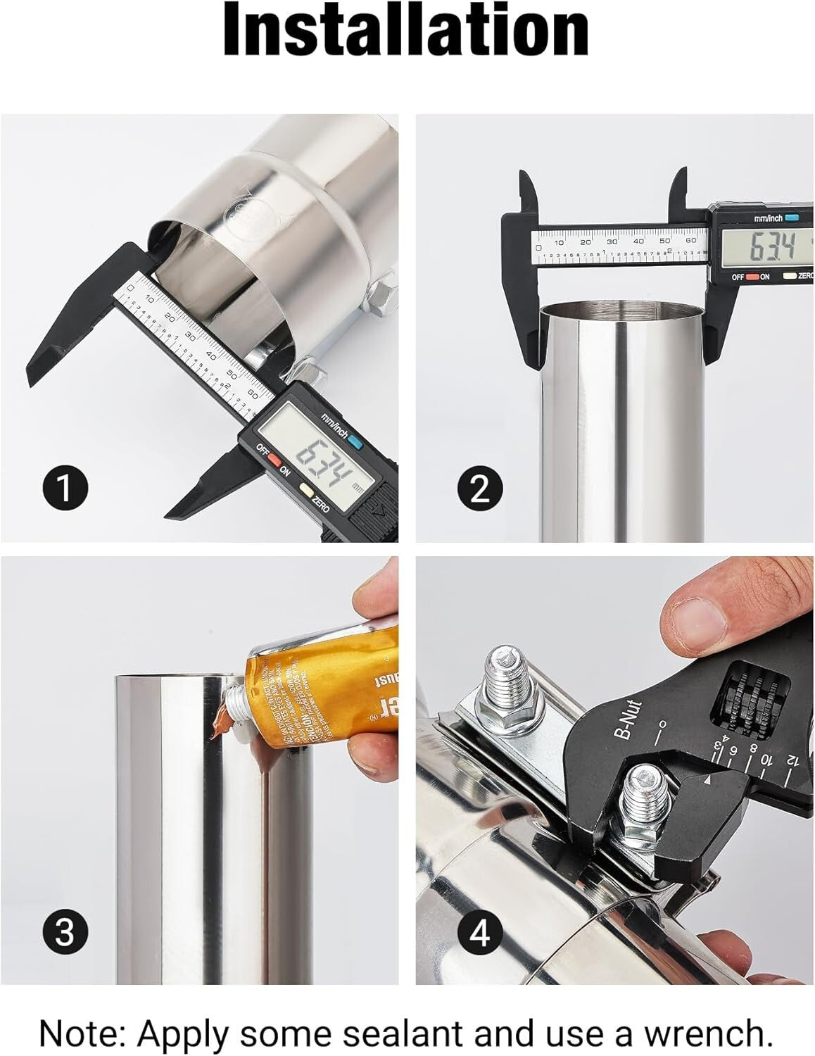 Heavy-Duty 2.25'' Exhaust Clamp - Effective for Pipes & Catalytic Converters