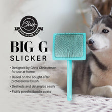 Load image into Gallery viewer, Professional-Grade Dog Slicker Brush for Goldendoodles &amp; Poodles - Teal, Large