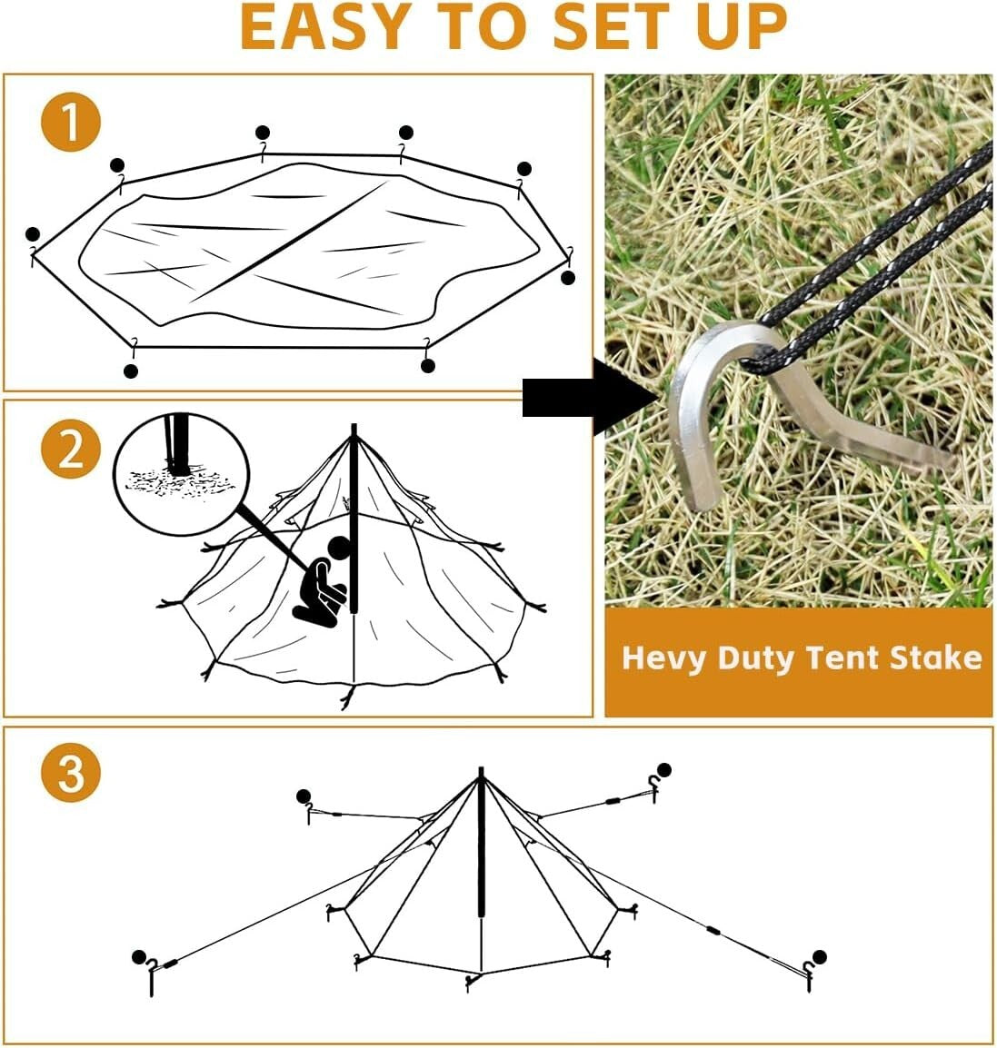 4-Season Fire-Resistant Camping Tent with Lightweight Design & Dual Doors