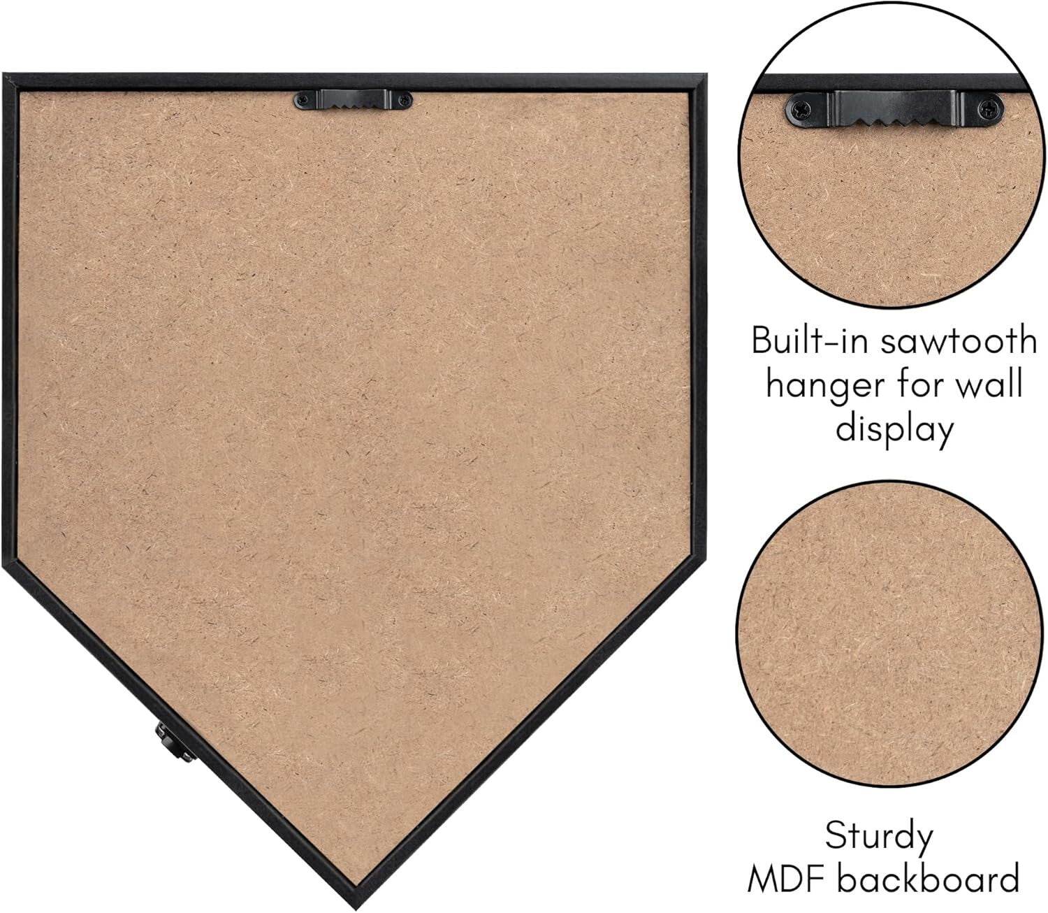 Home Plate Baseball Display Case - Securely Show 12 Baseballs or Rings in Style