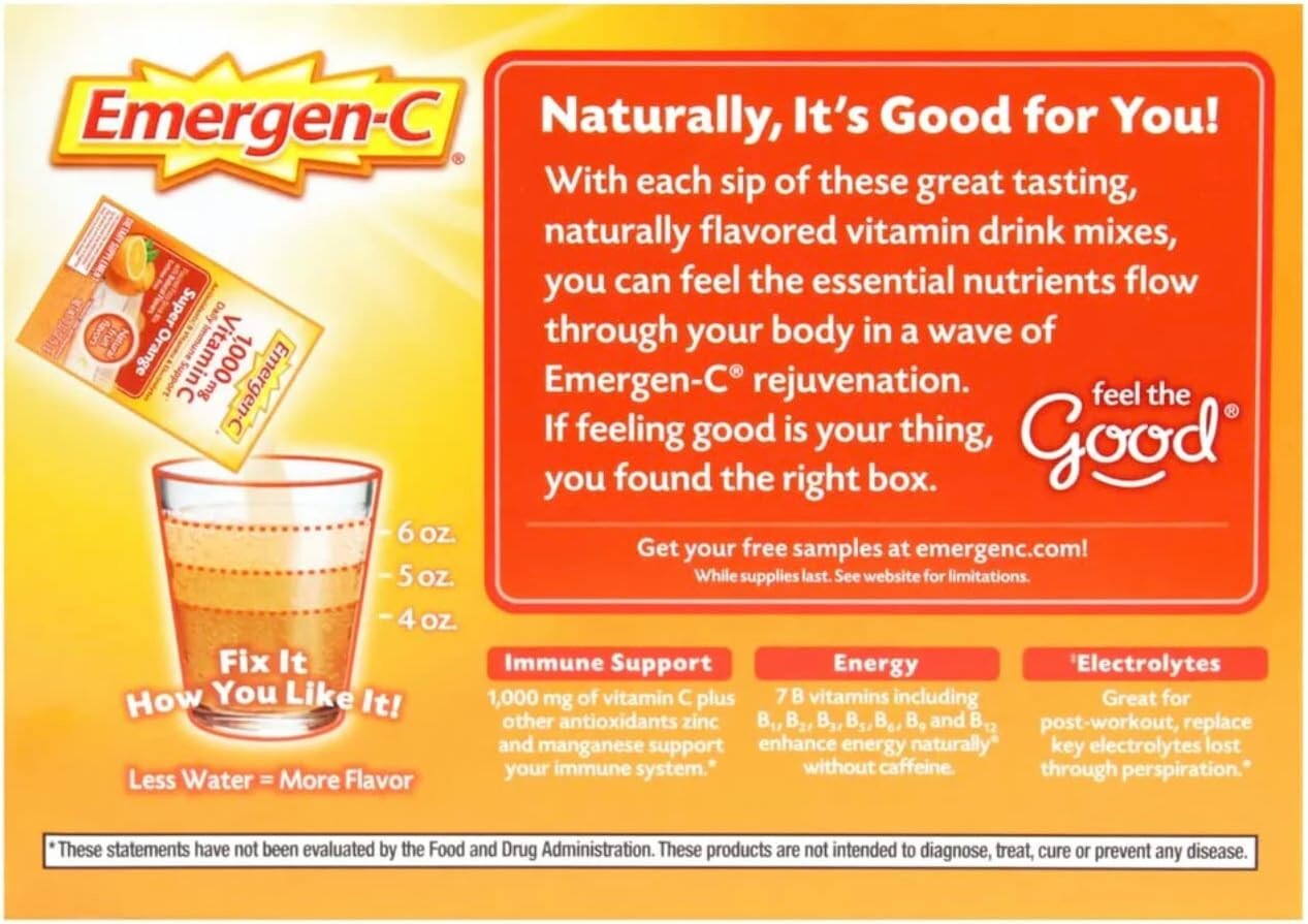 Caffeine-Free Tangy Tangerine Drink Mix - 90 Servings in Convenient Powder Form
