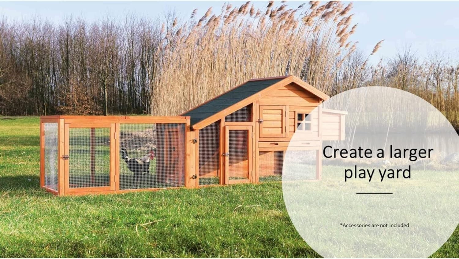 Compact Chicken Run for Small Animals with Mesh Cover - Safe, Stylish, 45"x27"