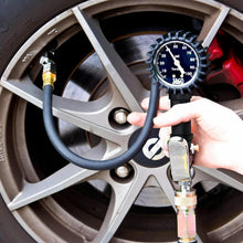 Load image into Gallery viewer, Heavy-Duty Alloy Steel Tire Inflator with Built-in Pressure Gauge - 21" Hose