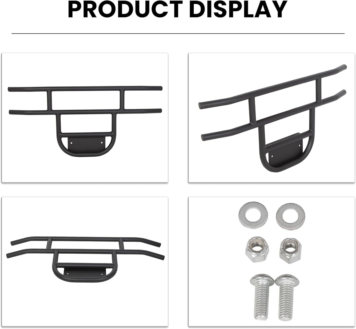 Sleek Matte Black Brush Guard for Club Car DS - Durable Steel Front Bumper