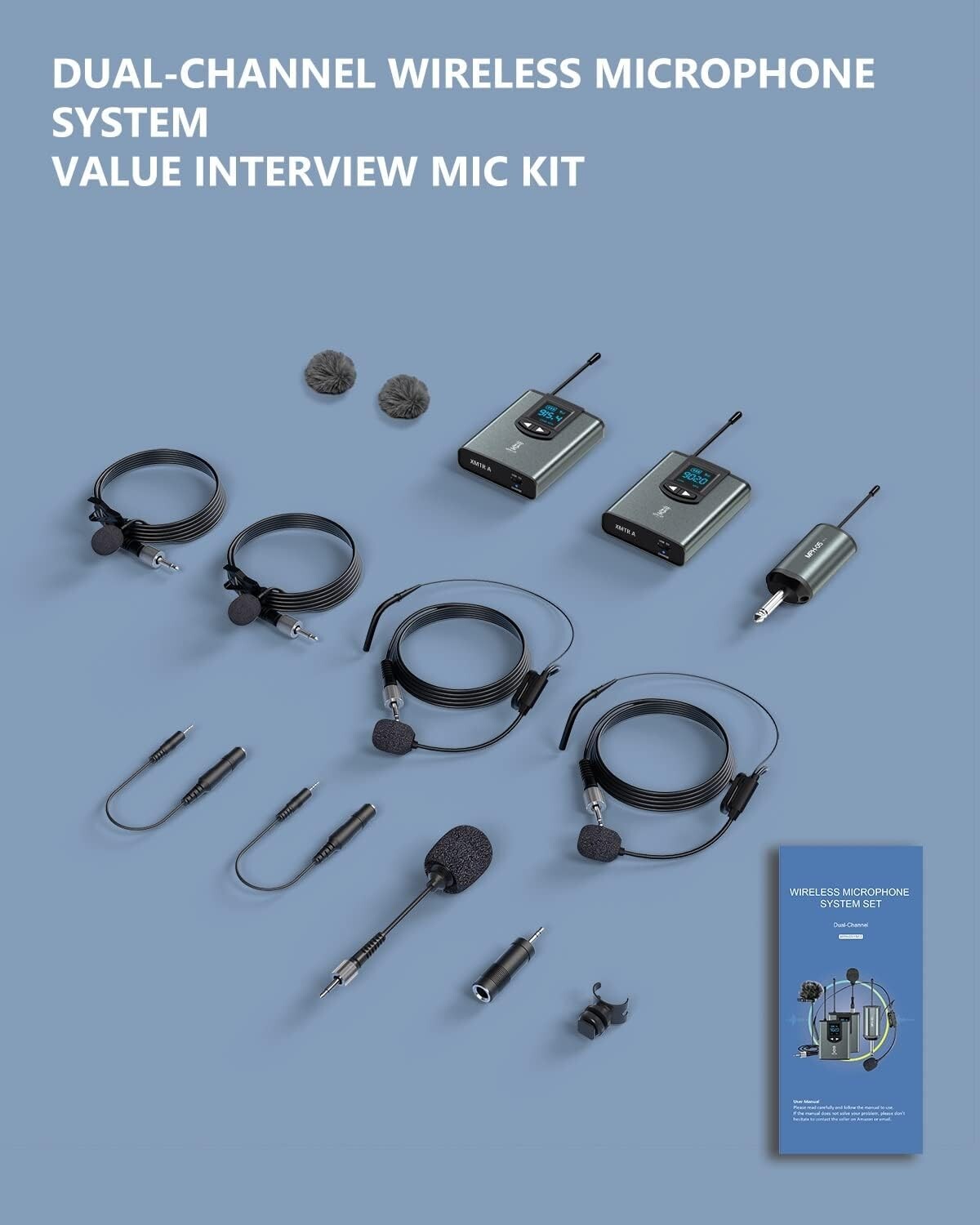 Versatile Wireless Microphone Set with Two Transmitters & Multiple Mics Included