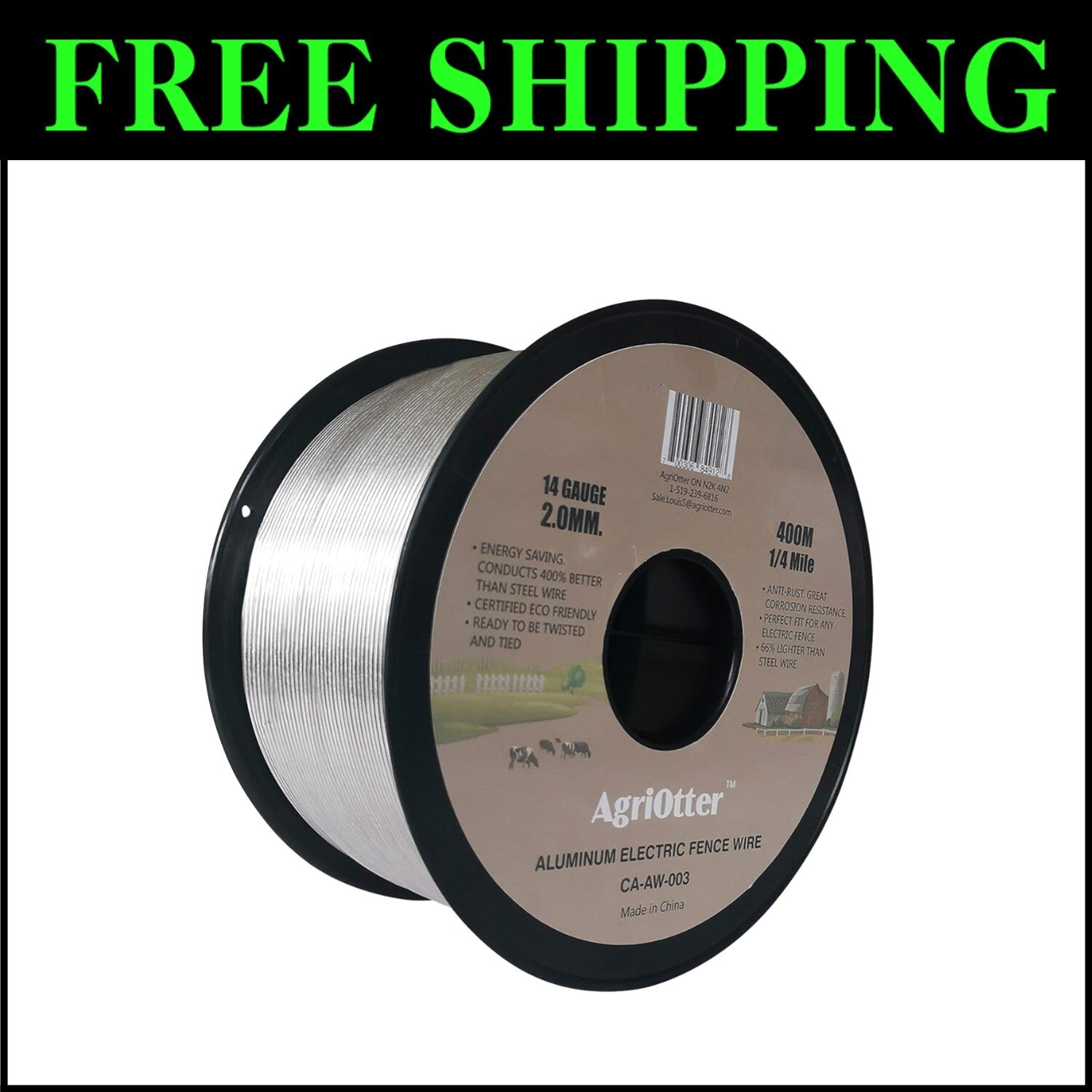 Eco-Friendly 14 Gauge Aluminum Electric Fence Wire - 0.079 Inch, Safe & Durable