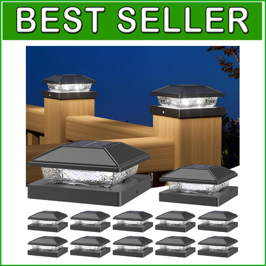 Bright LED Solar Post Lights - 4x4 Waterproof Yard Decor, 10+ Hours Illumination