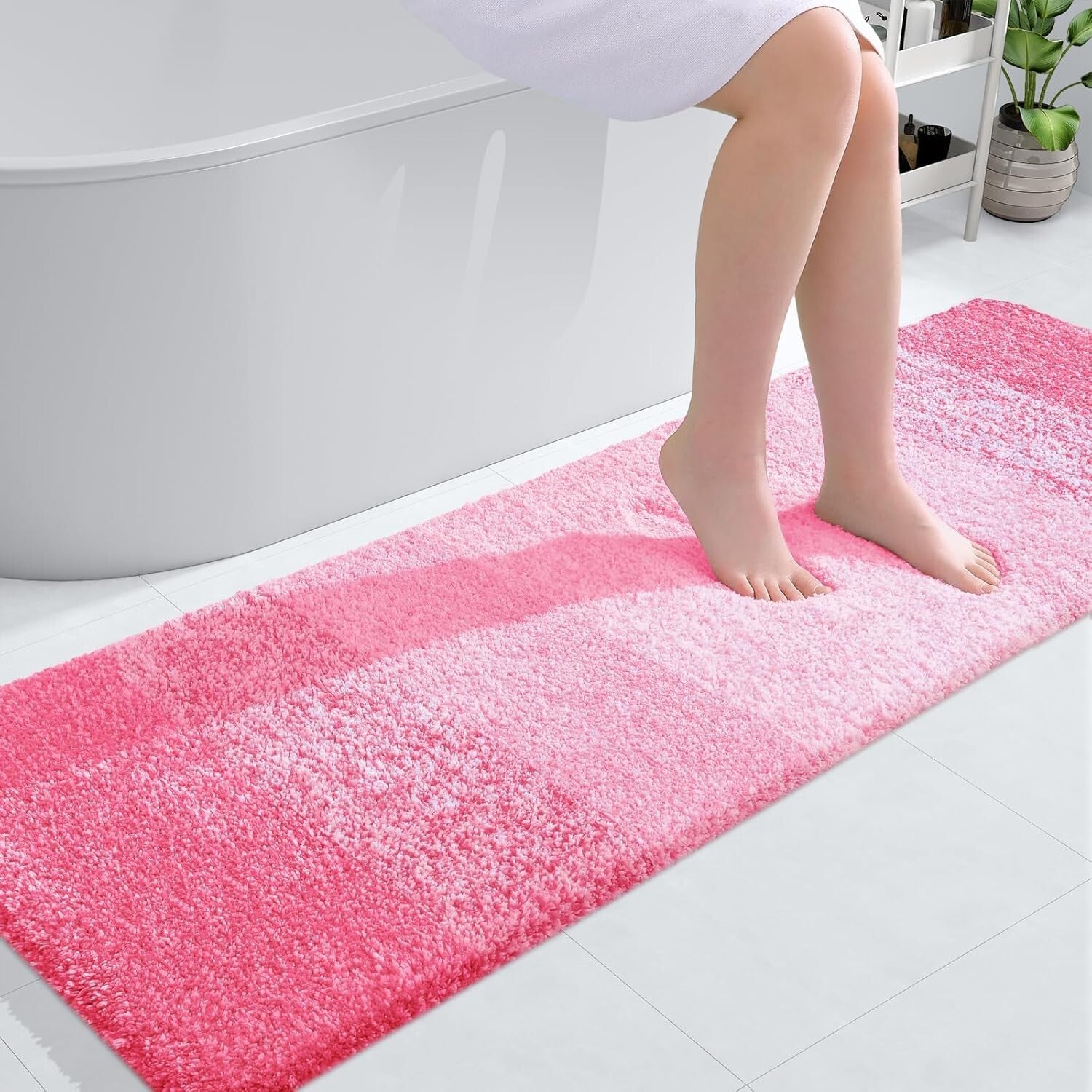 Versatile Pink Bathroom Runner 59x20 - Soft, Quick Dry, and Stylish for Any Room