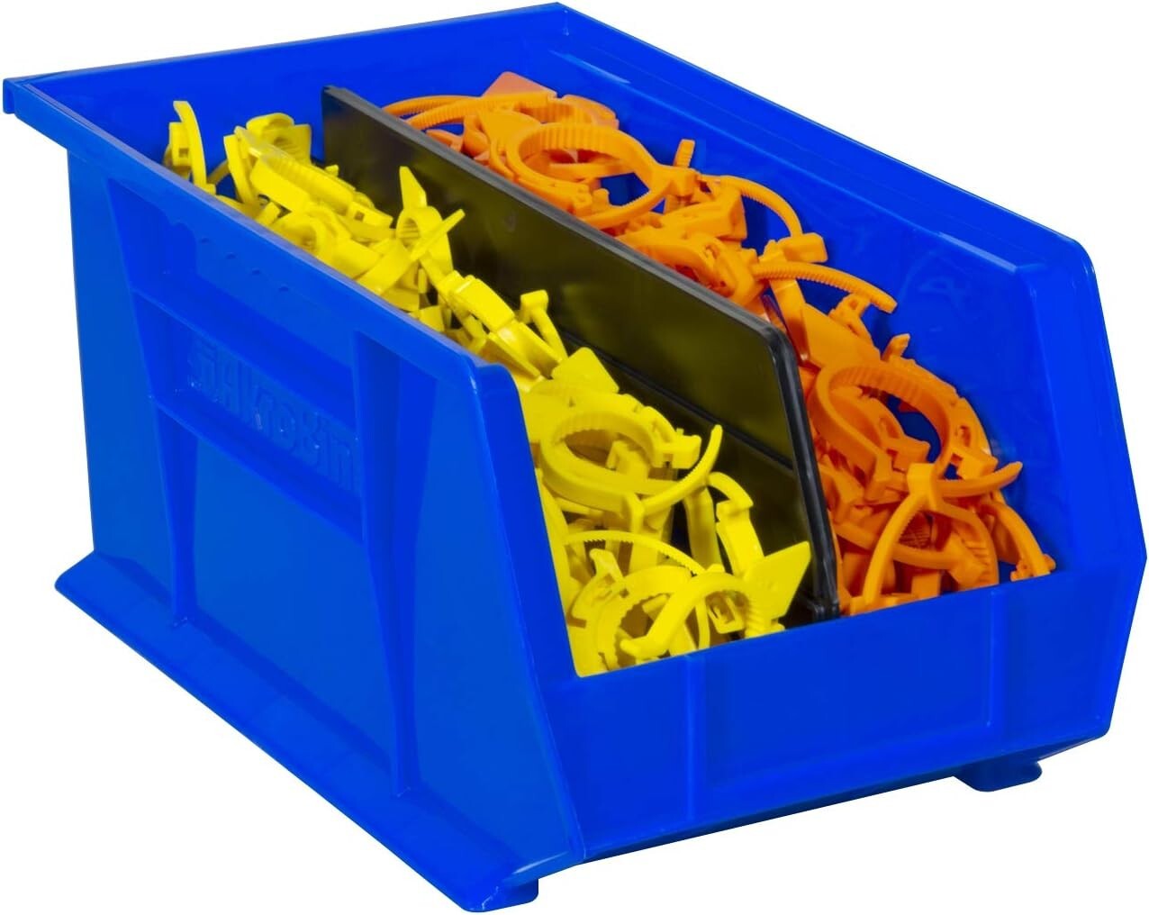 Stackable Blue Plastic Storage Bins - Space-Saving Organizers for Home & Garage
