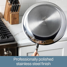 Load image into Gallery viewer, Elegant D3 Stainless Steel Skillet with Lid - 10 Inch, Fast Heat Distribution