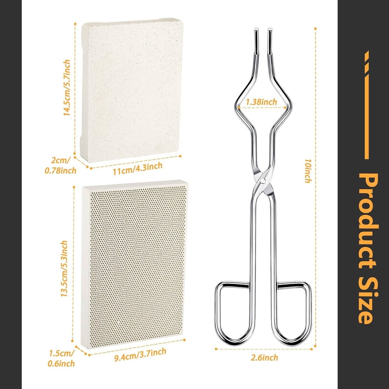 Durable 9-Piece Graphite Casting Set with Stir Rods and Moulds for Metalworking