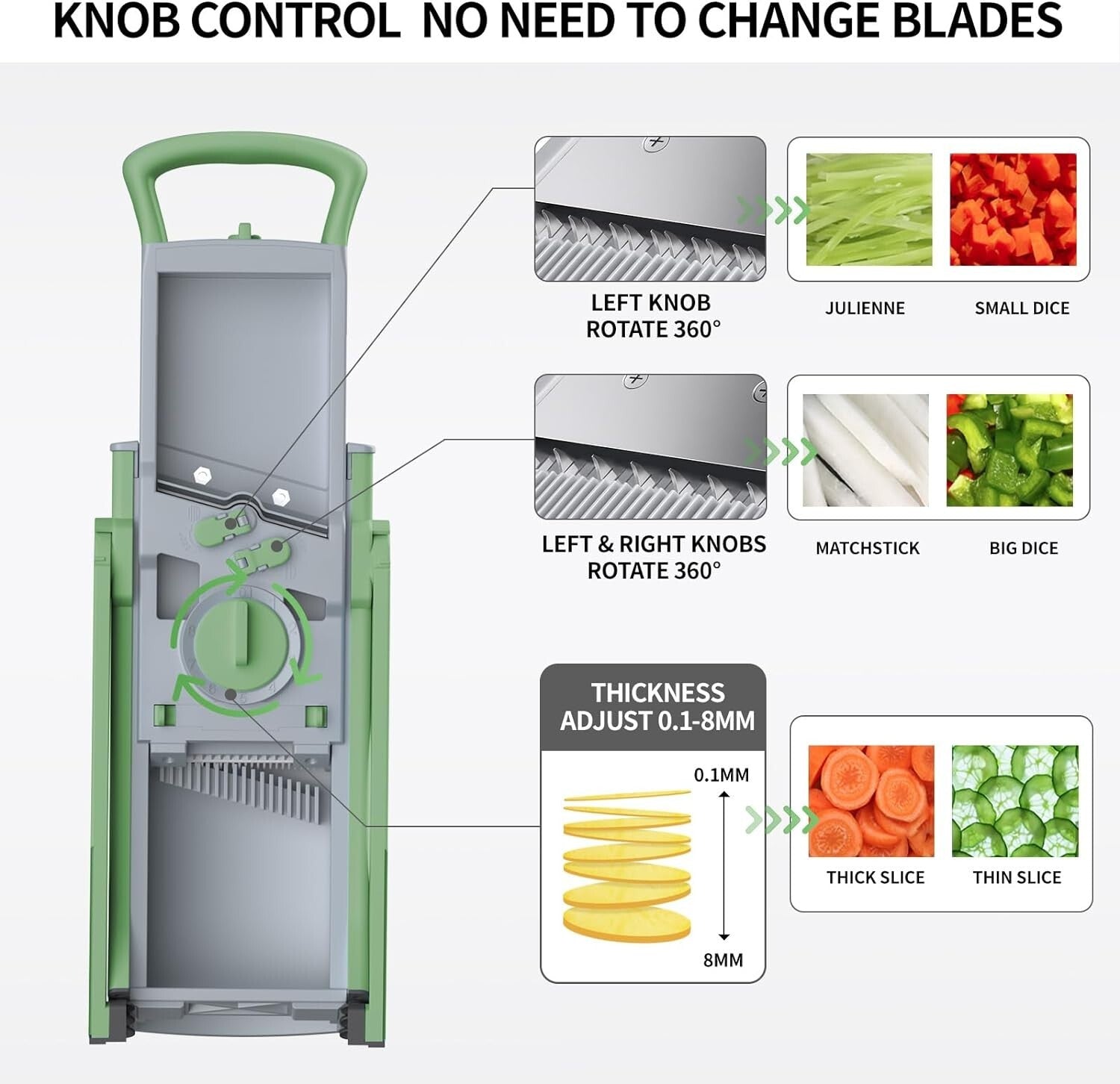 Durable Stainless Steel Mandoline Slicer - Safe Vegetable Chopper for Home Use