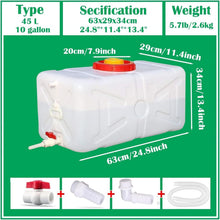 Load image into Gallery viewer, Food-Grade 12 Gallon Water Container with Spigot - Ideal for RVs &amp; Emergency Use