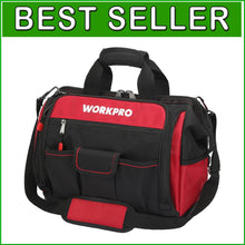 Load image into Gallery viewer, Ultimate 16" Multi-Compartment Tool Bag with Abrasion-Resistant Base &amp; Pockets