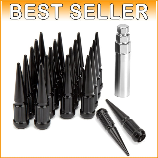 Durable 12x1.5 Wheel Spike Lug Nuts - 3.35” Closed End with Premium Steel Finish