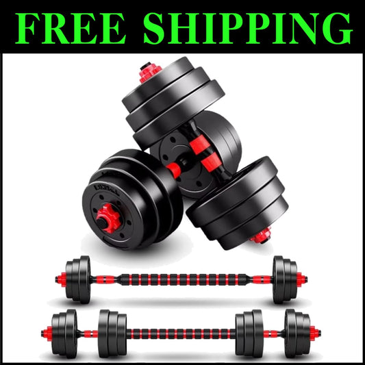 44 lbs Adjustable Dumbbells Set: Convert to Barbell for Versatile Home Training