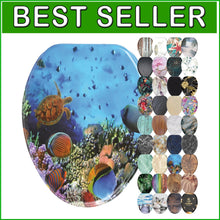 Load image into Gallery viewer, Vibrant Ocean Motif Soft Close Toilet Seat - Crafted Molded Wood &amp; Easy Install