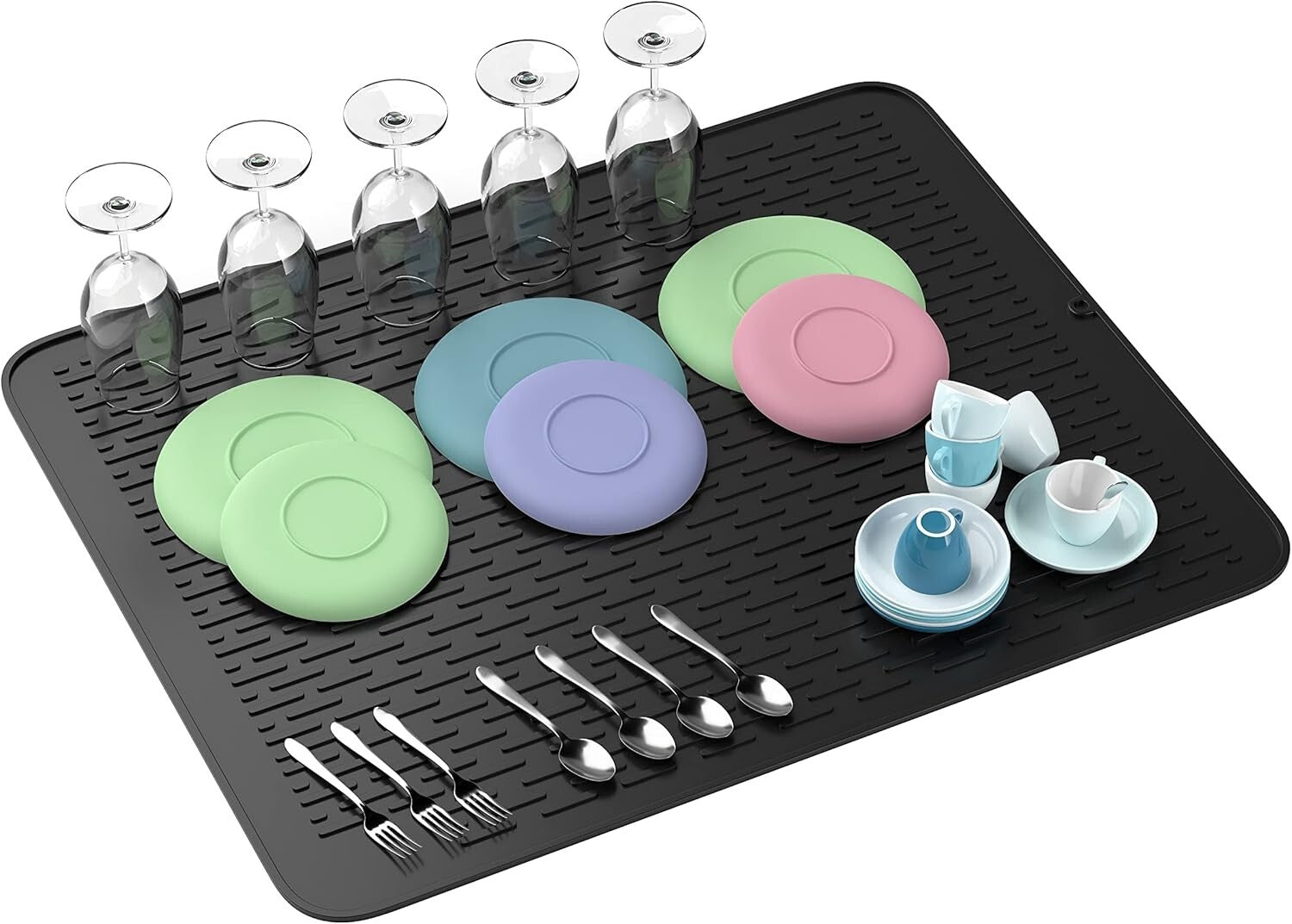 Extra Large 30" x 24" Silicone Dish Drying Mat - Heavy Duty Kitchen Protector