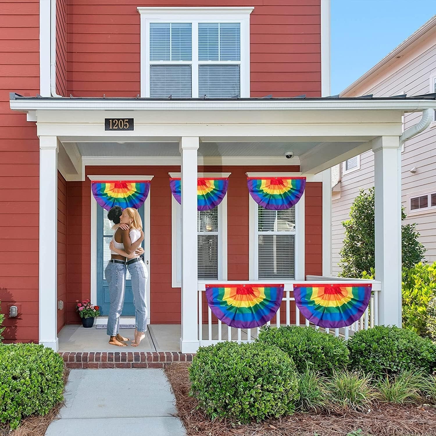 Durable Rainbow Bunting Flag Set - Perfect for Pride Month Outdoor Displays