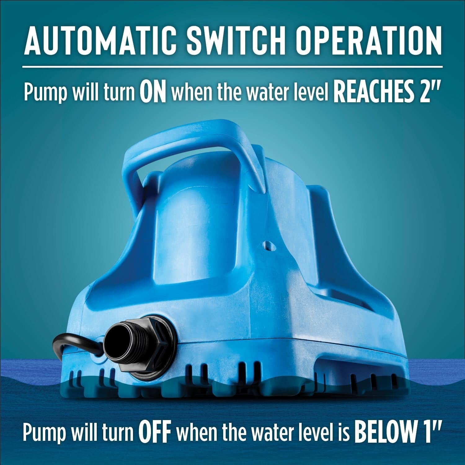 Effortless Water Removal - Light Blue Submersible Pool Cover Pump, 25-Ft Cord