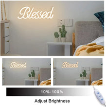 Load image into Gallery viewer, USB Powered Blessed Neon Light - Beautiful Wall Decor with Adjustable Brightness