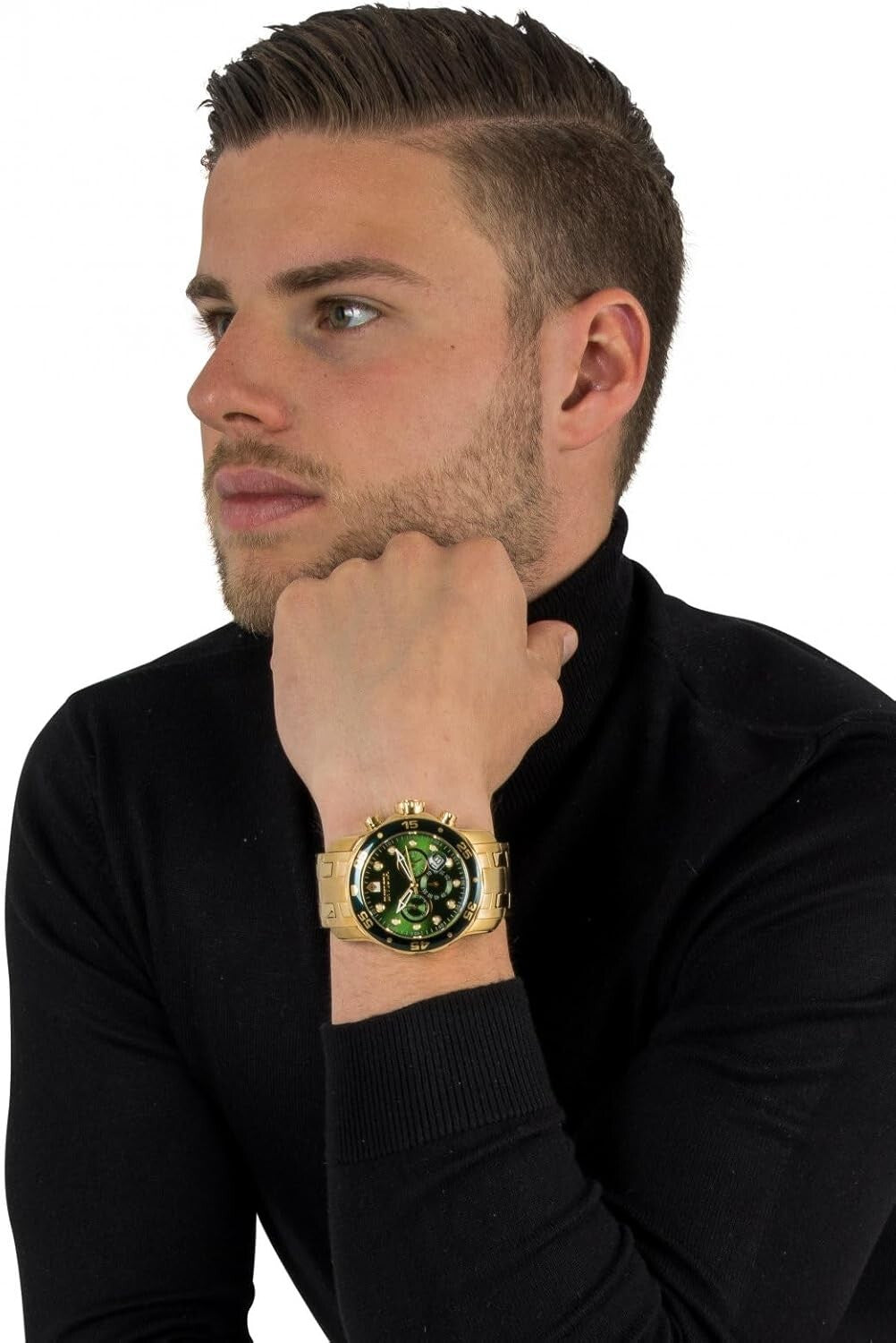 Luxury Gold Tone Diver Chronograph Watch - 200m Water Resistant & Stylish