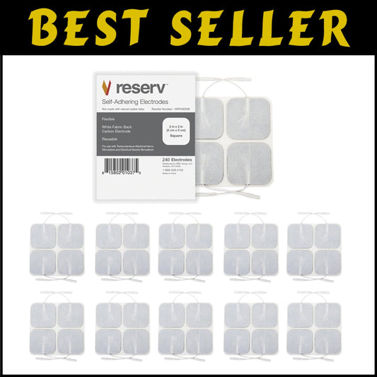 Universal Compatibility 2" x 2" Self-Adhesive Electrode Pads for TENS/EMS Units