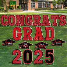 Load image into Gallery viewer, Premium Large Congrats Grad Yard Stakes - 20 PCS Graduation Celebration Kit