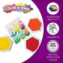 Load image into Gallery viewer, Classic 6-Color Jumbo Washable Ink Pads - Perfect for Classroom &amp; Home Projects