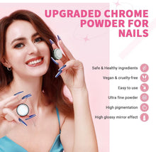 Load image into Gallery viewer, Nail Art Made Easy: 48 Color Chrome Powder Set with Applicators Included